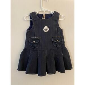 Burberry Baby Girl Dress Denim Chambray Blue 12 Month EUC Infant Sleeveless